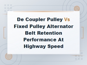 De Coupler Pulley vs Fixed Pulley Alternator Belt Retention Performance at Highway Speed
